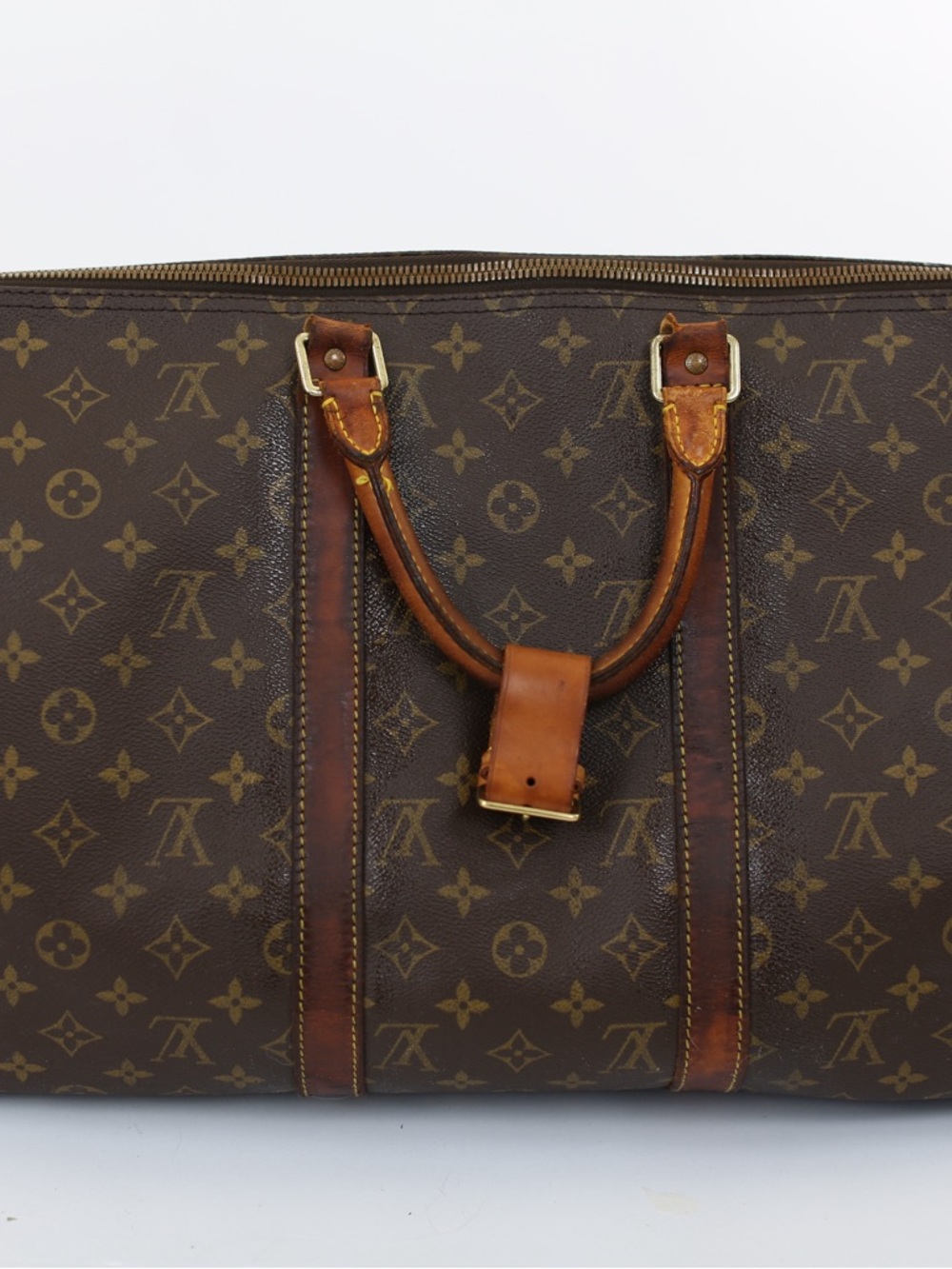 Louis Vuitton Monogram Canvas Travel Tote with Tan Leather Trim